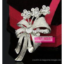 Elegante flor de la boda broche de cristal